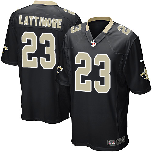 Nike Saints #23 Marshon Lattimore Black Team Color Youth Stitched NFL Elite Jersey